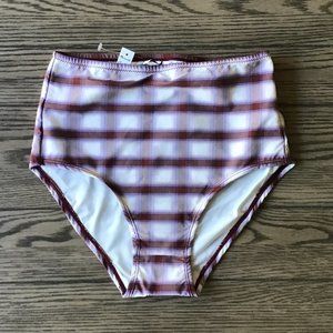 Madewell | Second Wave Retro High-Waisted Bikini Bottom in Peralta Plaid